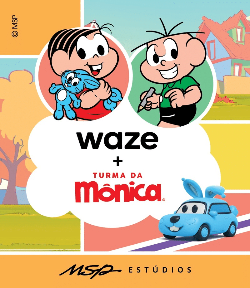 Waze põe Mônica e Cebolinha como copilotos em parceria com a MSP