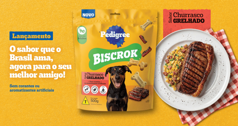 Pedigree lança Biscrok sabor Churrasco por R$ 27,50 em outubro