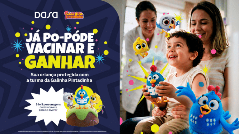 Dasa dá personagem da Galinha Pintadinha por dose de vacina