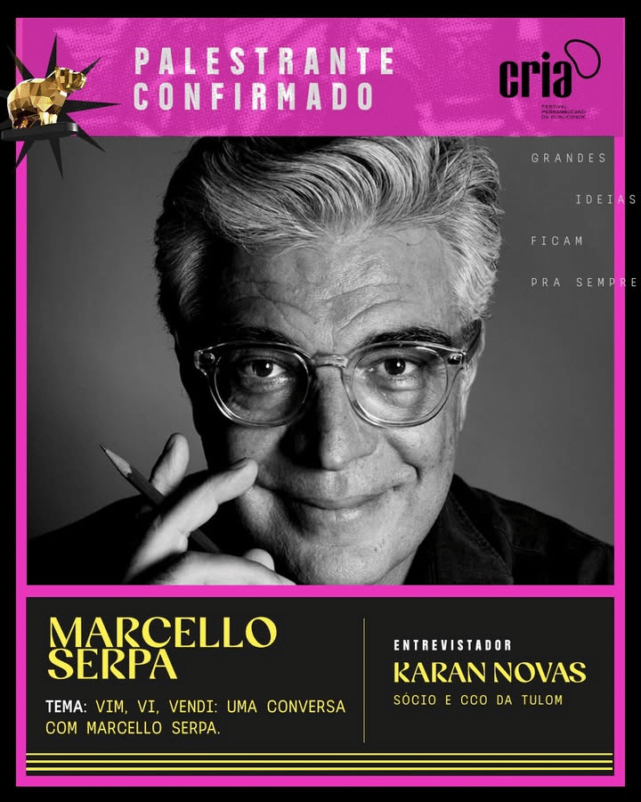 Festival Cria 2026: Marcello Serpa e recorde de inscrições