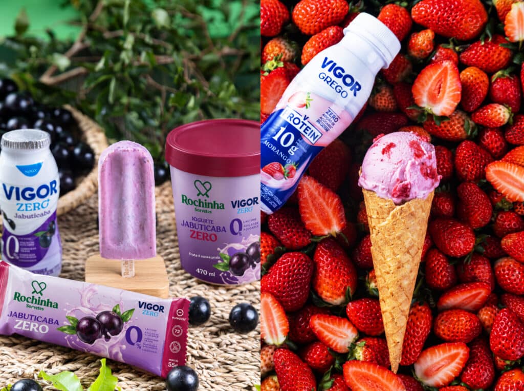 Rochinha e Vigor lançam sorvete Grego Protein a R$ 19,90