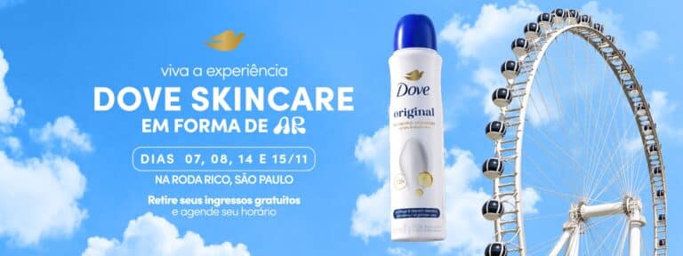 Dove transforma cabines da Roda Rico em experiência de skincare